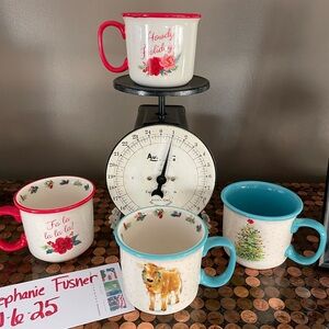 PIONEER WOMAN Camping Holiday Mug Set with Festive Designs Retired